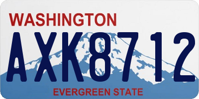 WA license plate AXK8712