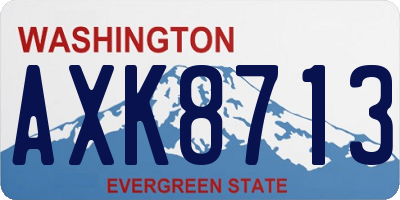 WA license plate AXK8713