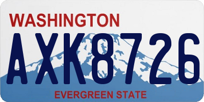 WA license plate AXK8726