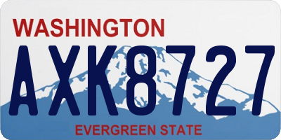 WA license plate AXK8727