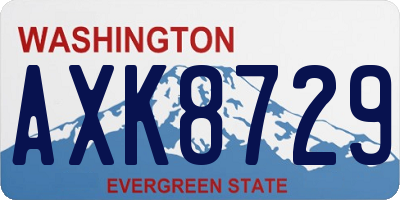 WA license plate AXK8729