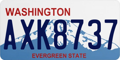 WA license plate AXK8737