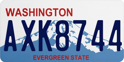 WA license plate AXK8744