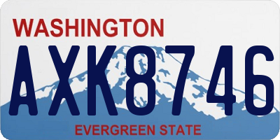 WA license plate AXK8746