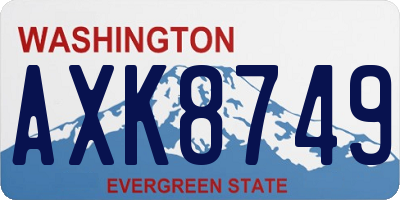 WA license plate AXK8749