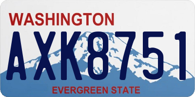 WA license plate AXK8751