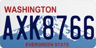 WA license plate AXK8766