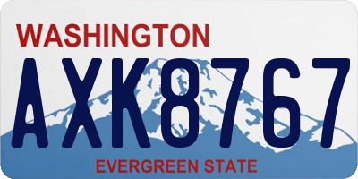 WA license plate AXK8767