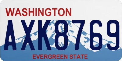 WA license plate AXK8769