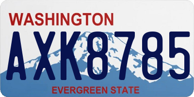 WA license plate AXK8785
