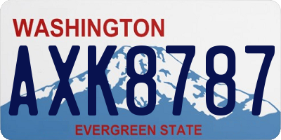 WA license plate AXK8787