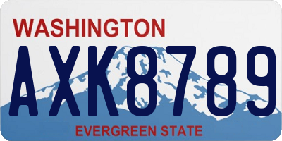 WA license plate AXK8789