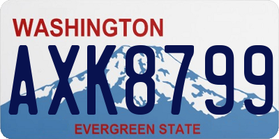 WA license plate AXK8799