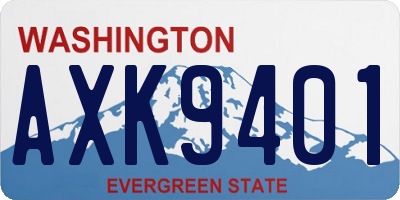 WA license plate AXK9401