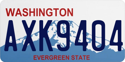 WA license plate AXK9404