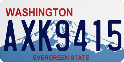 WA license plate AXK9415