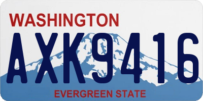 WA license plate AXK9416