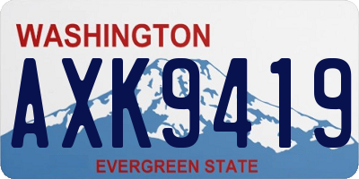 WA license plate AXK9419