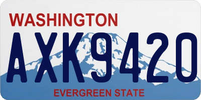 WA license plate AXK9420