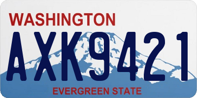 WA license plate AXK9421