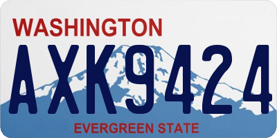 WA license plate AXK9424