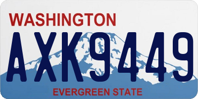 WA license plate AXK9449