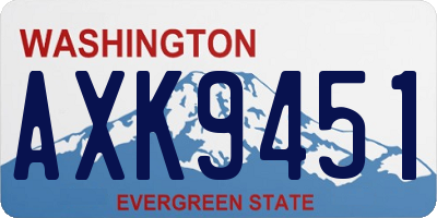 WA license plate AXK9451