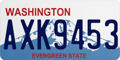WA license plate AXK9453