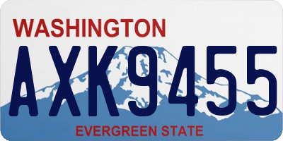 WA license plate AXK9455