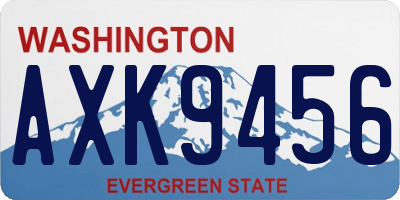 WA license plate AXK9456