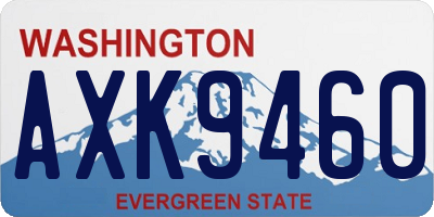 WA license plate AXK9460