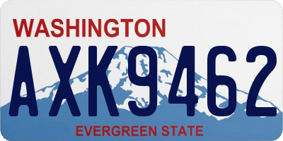 WA license plate AXK9462