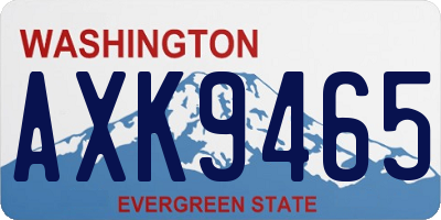 WA license plate AXK9465