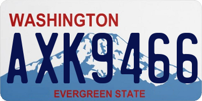 WA license plate AXK9466