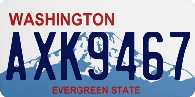 WA license plate AXK9467