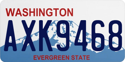 WA license plate AXK9468