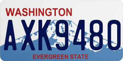 WA license plate AXK9480