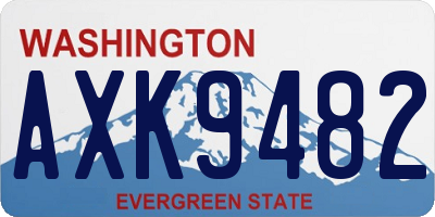 WA license plate AXK9482