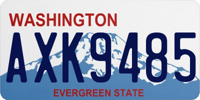 WA license plate AXK9485