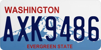 WA license plate AXK9486