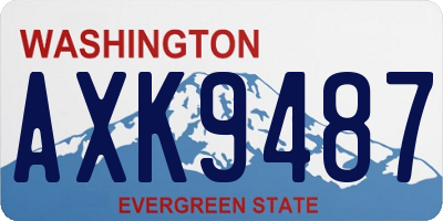WA license plate AXK9487