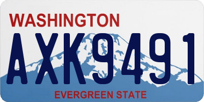 WA license plate AXK9491
