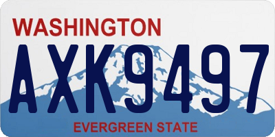 WA license plate AXK9497