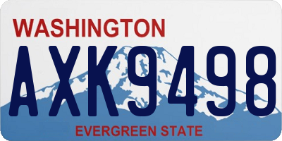 WA license plate AXK9498