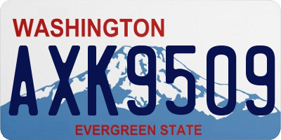 WA license plate AXK9509