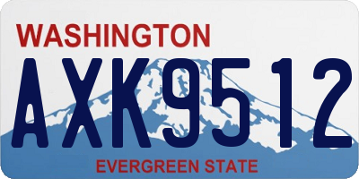 WA license plate AXK9512