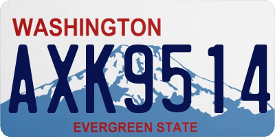 WA license plate AXK9514