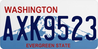 WA license plate AXK9523