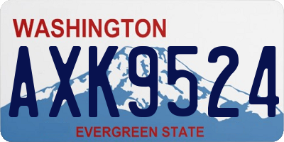 WA license plate AXK9524