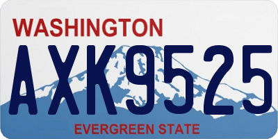 WA license plate AXK9525